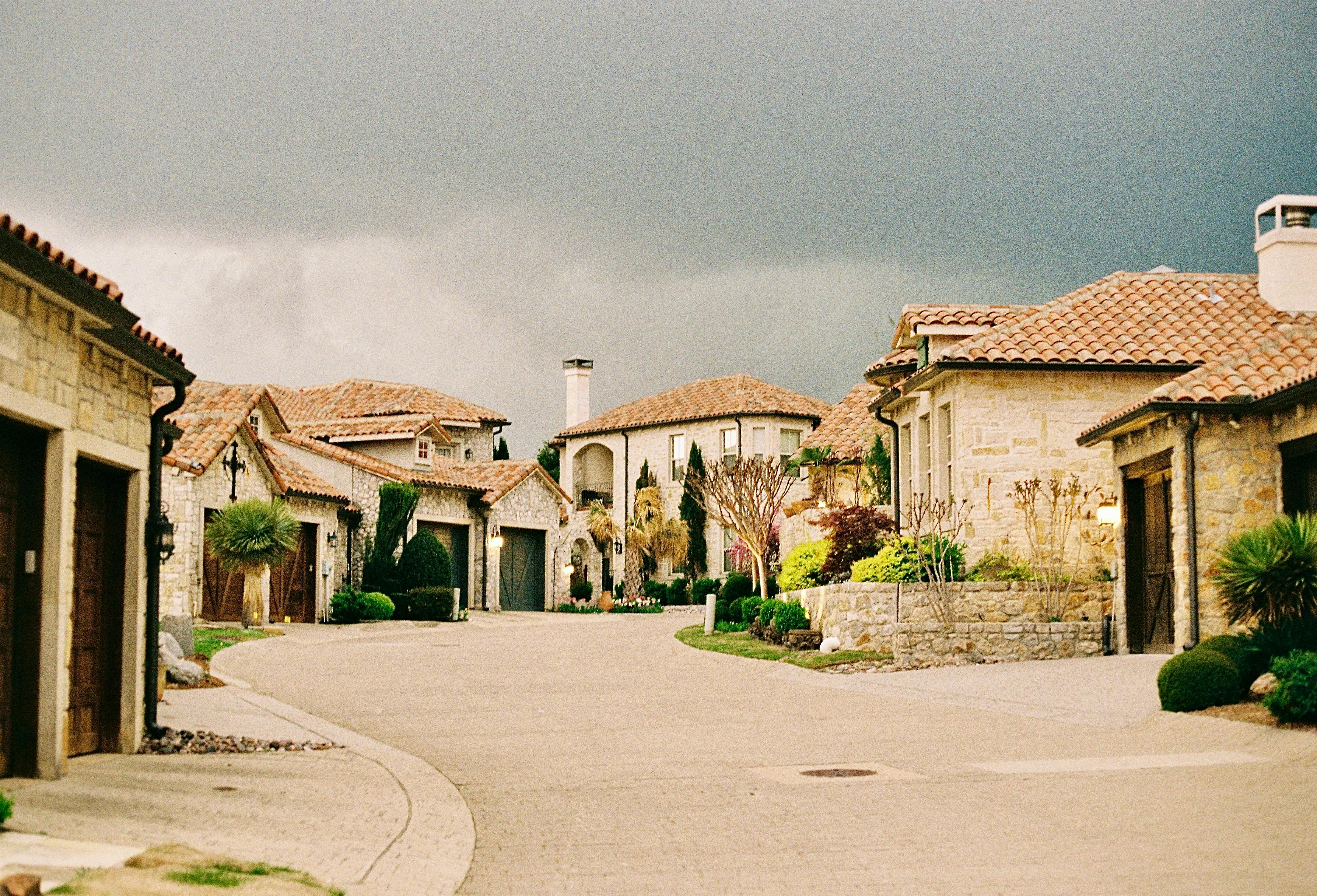 Suburban home exterior on a quiet street