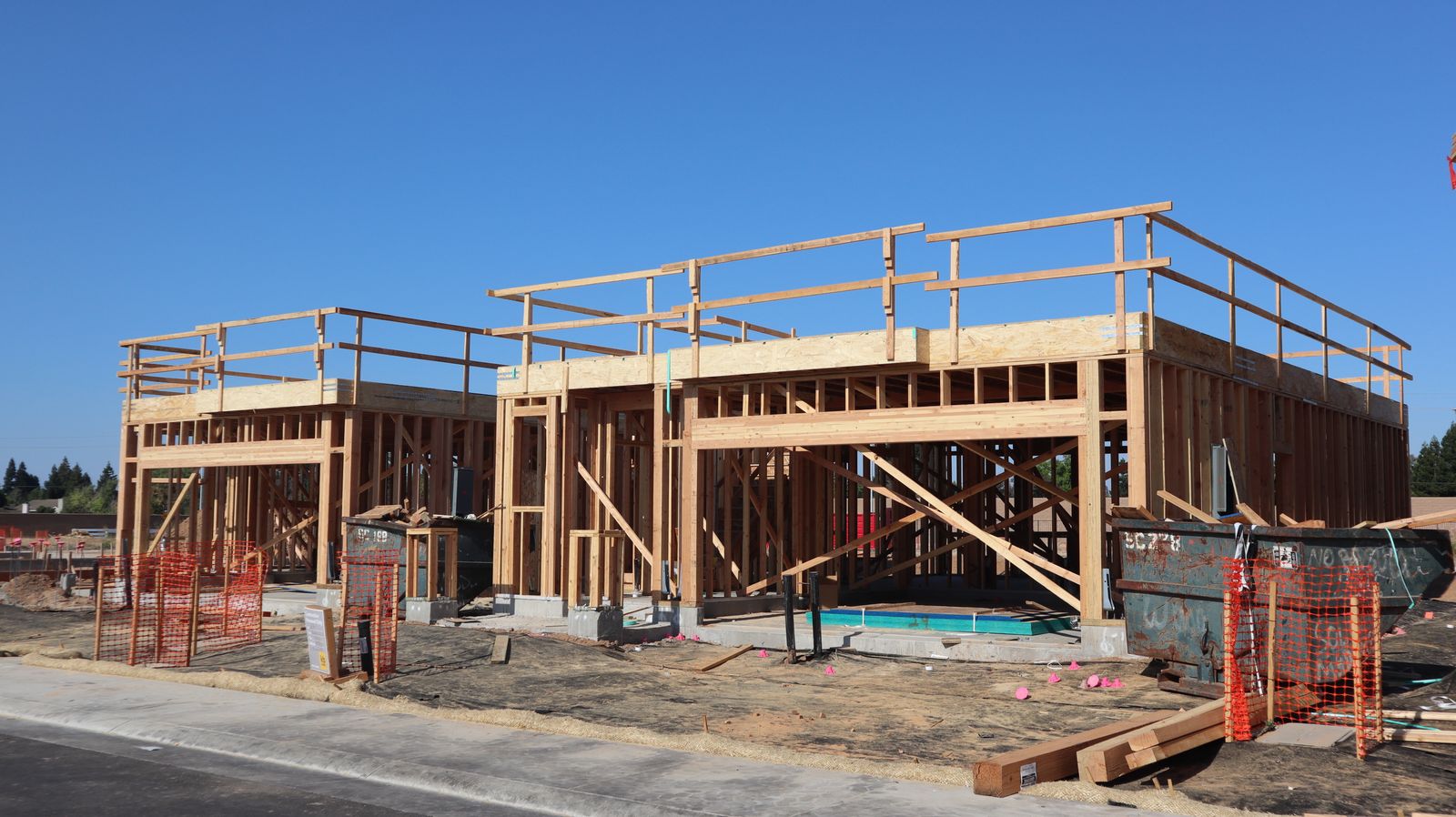 Wooden house framing on a suburban construction site. Photo: Pexels